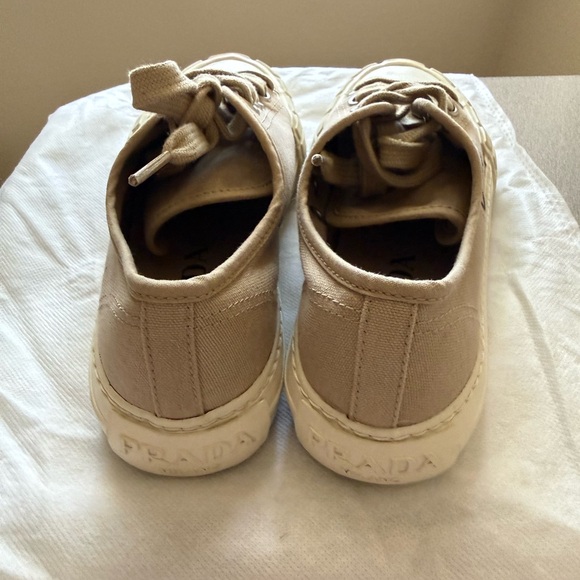 Prada Canvas Sneakers, 36.5, Tan, Women’s - Picture 7 of 10